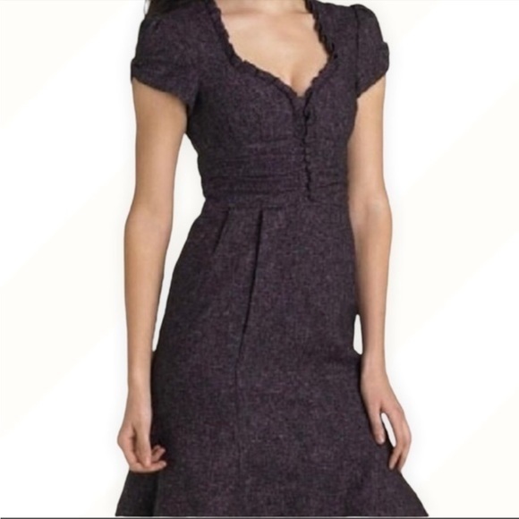 Vintage Nanette Lepore Daydream Tweed Midi Dress Size 8 - Picture 5 of 7